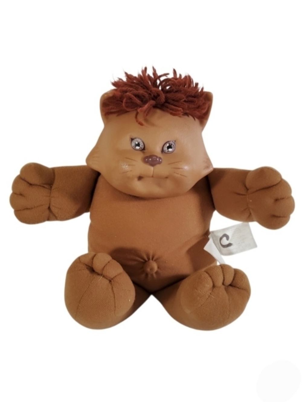 Cabbage Patch Kids Koosas Cat Plush Doll Brown Yarn Hair Vintage 1983